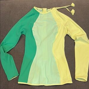 Lululemon Two-Tone Long Sleeve Swim Top surf